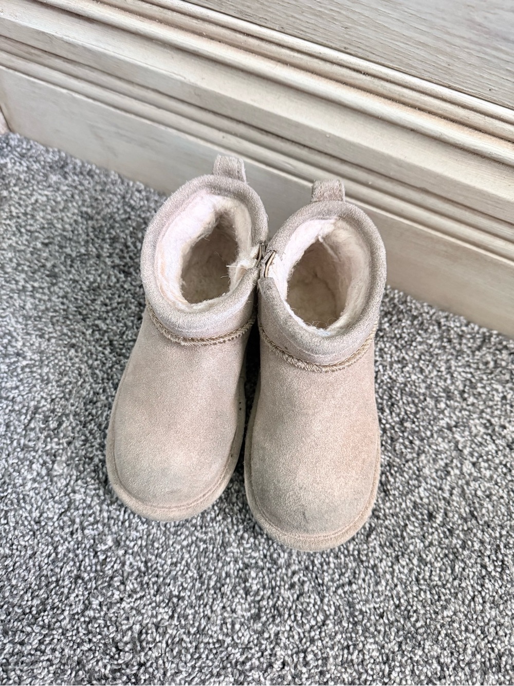 BearPaw Kids Plush-Lined Ankle Boots - Cream